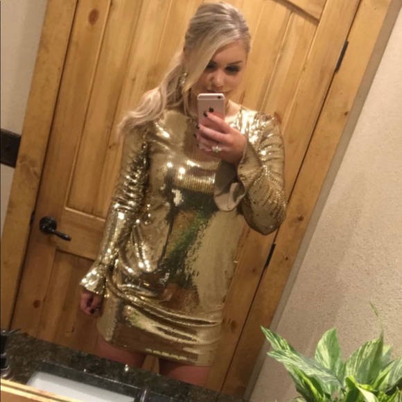 Michael Kors Gold Sequin Dress 